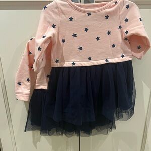 Twin George Pink Fleece dress 12-18m